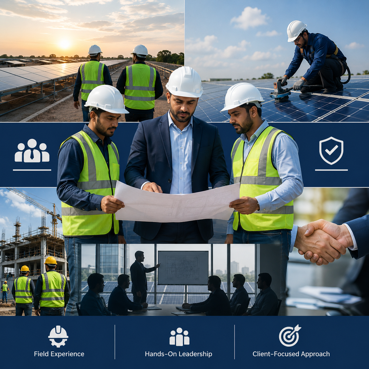 Leadership reviewing site plans